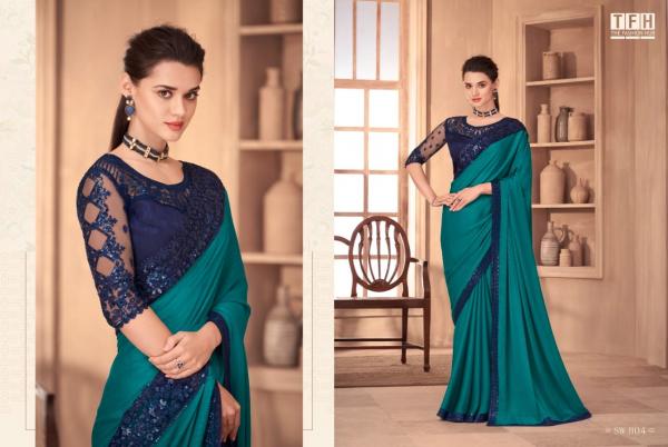 Tfh Sandal Wood 11th Edition Party Wear Silk Saree Collection